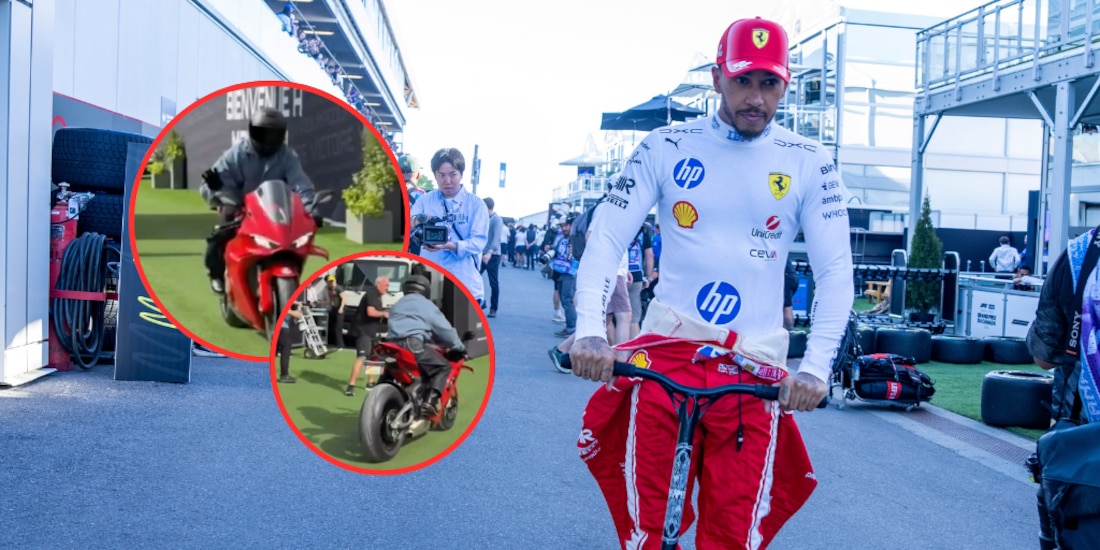 Lewis Hamilton llegando al GP de Canadá.