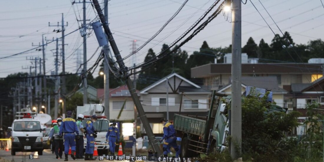 El lugar de un accidente de tráfico en Yachimata, prefectura de Chiba, donde un camión conducido por un hombre borracho se estrelló contra alumnos de la escuela primaria