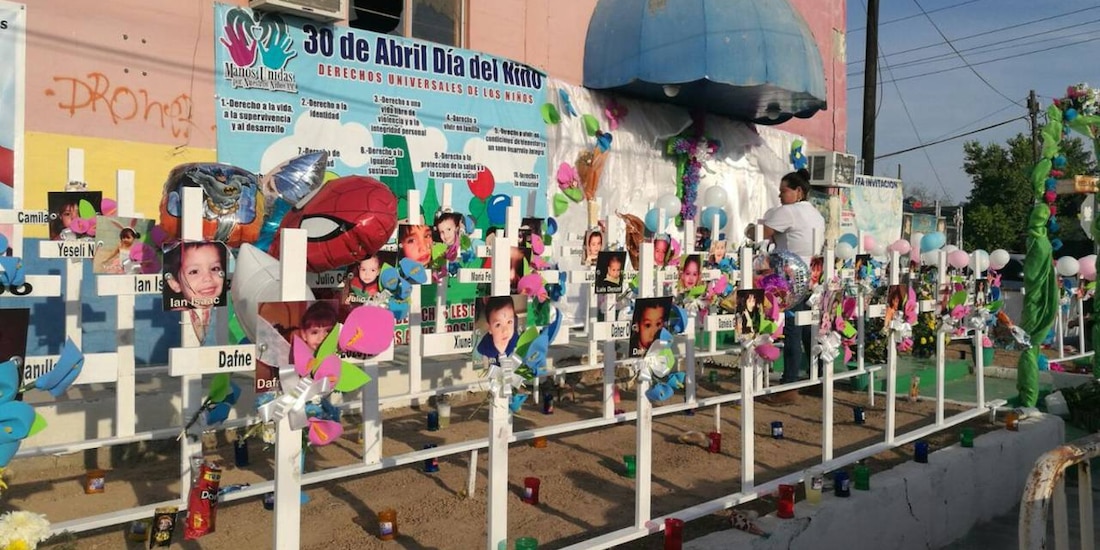 Retratos de menores de edad fallecidos en el incendio de la Guardería ABC, en Hermosillo, Sonora.