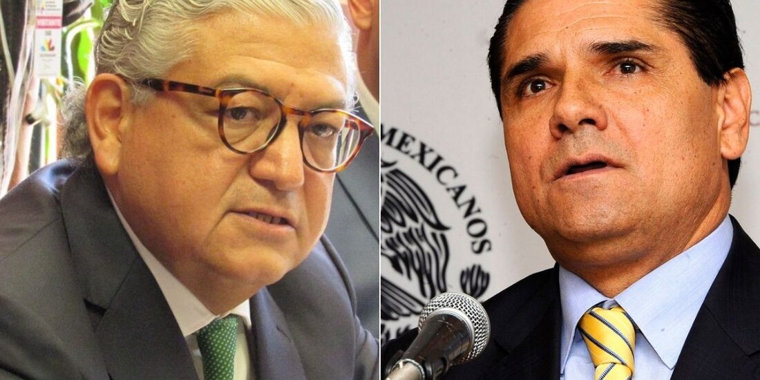 Reportan que hay orden de aprehensión contra Silvano Aureoles (der.) y que ya fue detenido Carlos Maldonado.