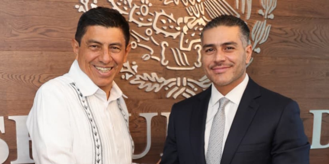 Omar García Harfuch y Salomón Jara dan seguimiento a trabajos de seguridad en Oaxaca.