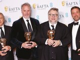 De izq. a der. Gary Ungar, Mark Gustafson, Guillermo del Toro y Alex Bulkley, ayer en Londres.
