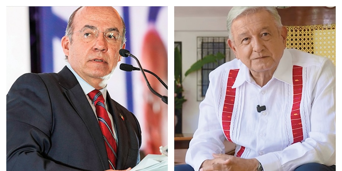FELIPE Calderón en el foro, y López Obrador, ayer, en su finca