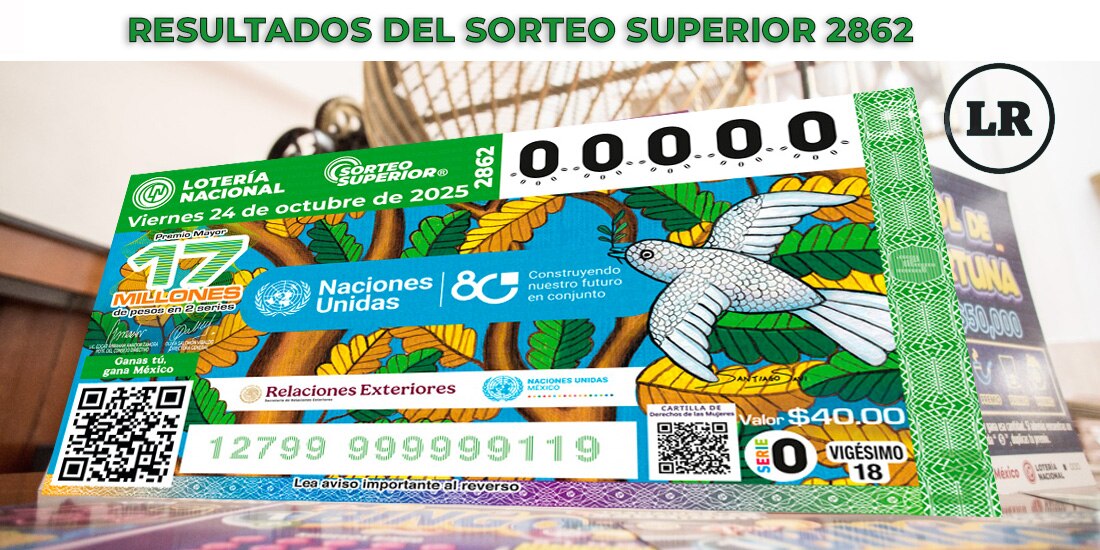 Resultados del Sorteo Superior 2862 del 24 de octubre del 2025.
