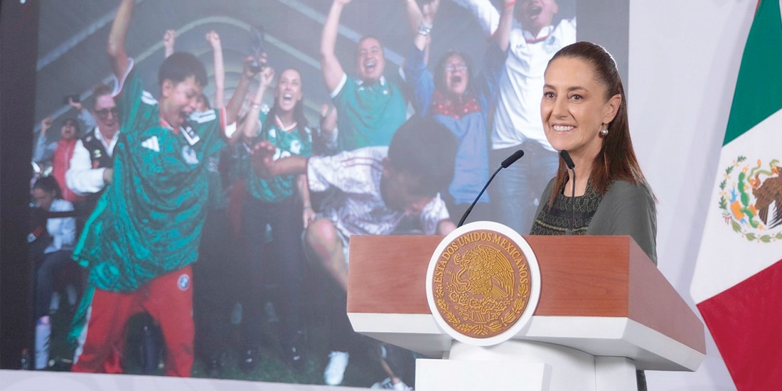 LA TITULAR del Ejecutivo federal, ayer, en conferencia de prensa en Palacio Nacional.