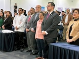 Expertos y la secretaria de Gestión Integral de Riesgos, Myriam Urzúa, ayer.