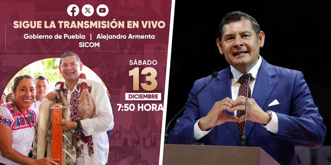 Alejandro Armenta, gobernador de Puebla, presenta este sábado su Primer Informe de Gobierno.