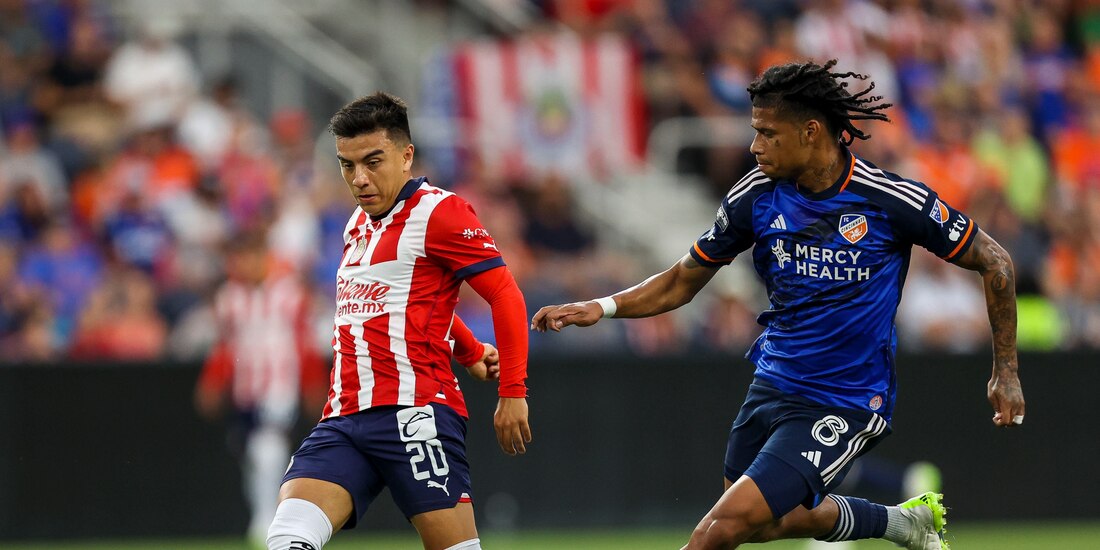 Una acción del Chivas vs Cincinnati de la Leagues Cup
