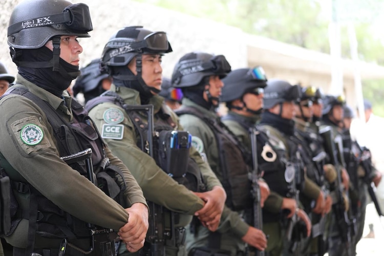 Elementos de la Guardia Civil Estatal de San Luis Potosí.