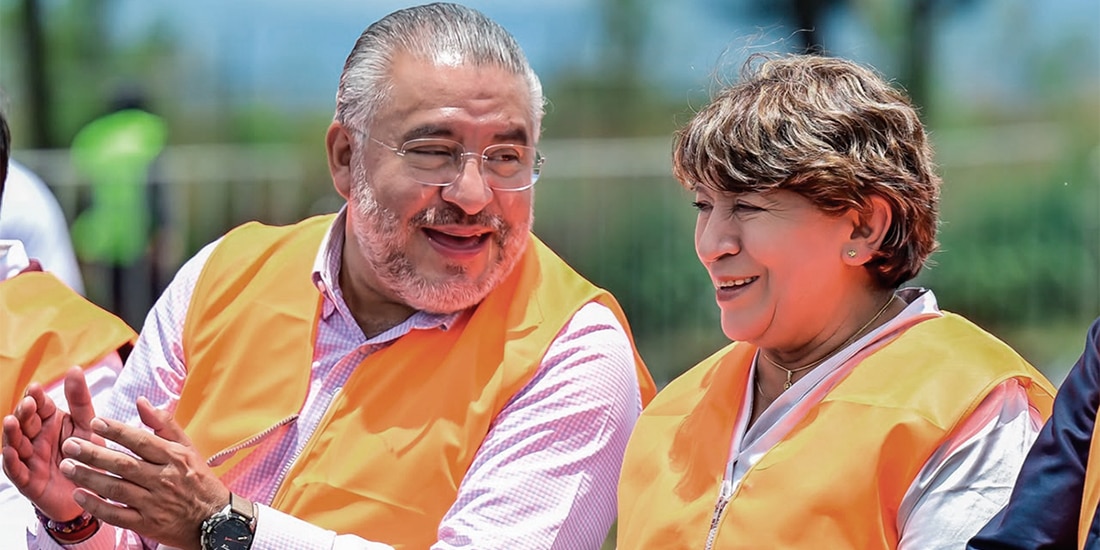 LA GOBERNADORA del Edomex, Delfina Gómez, con Horacio Duarte, ayer.