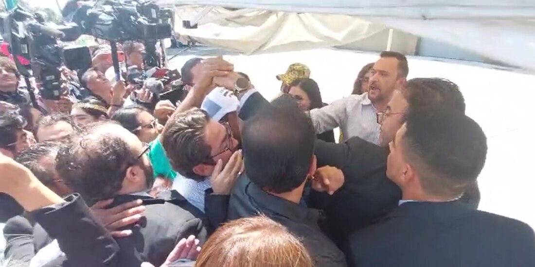 Trabajadores del Poder Judicial frente a la Cámara de Diputados.