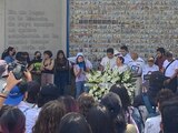 Familiares, amigos y estudiantes marchan en CU por el feminicidio de la joven Lorena Escobar.