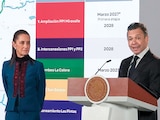 LA PRESIDENTA y el gobernador de Jalisco, ayer, en conferencia en Palacio Nacional.