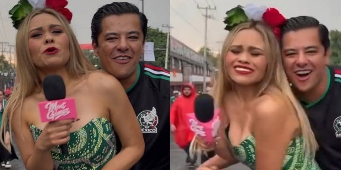 Montserrat Gómez compartió un video en el que se observa cómo un aficionado se acerca por detrás.