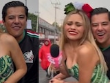 Montserrat Gómez compartió un video en el que se observa cómo un aficionado se acerca por detrás.
