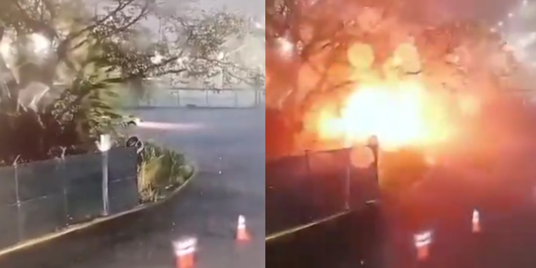 Así comenzó el incendio en Dos Bocas: las primeras imágenes