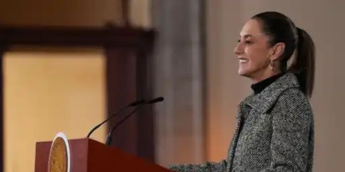 Claudia Sheinbaum este jueves en Palacio Nacional.