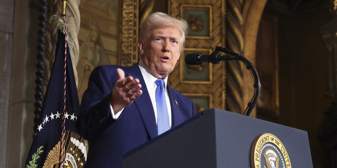 El presidente Donald Trump, ayer, en Palm Beach, Florida.