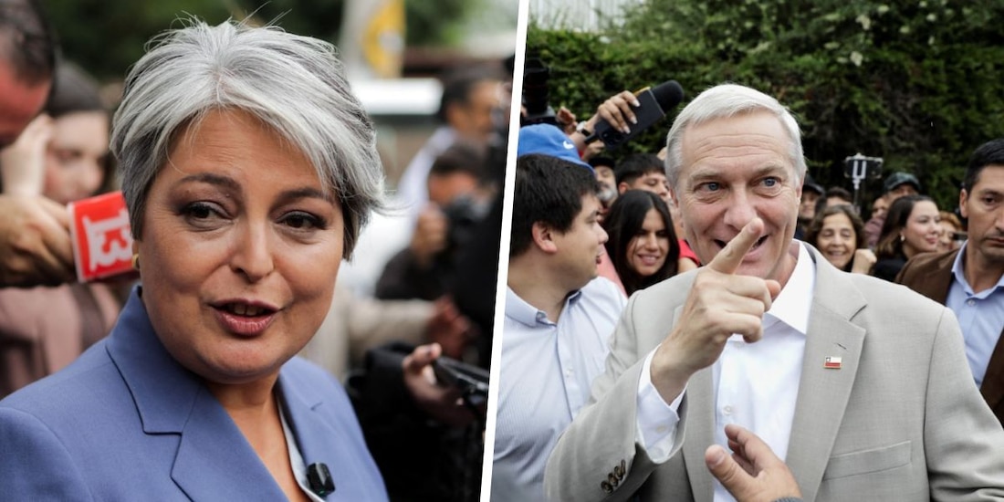 Jeannette Jara y José Antonio Kast, candidatos presidenciales chilenos.