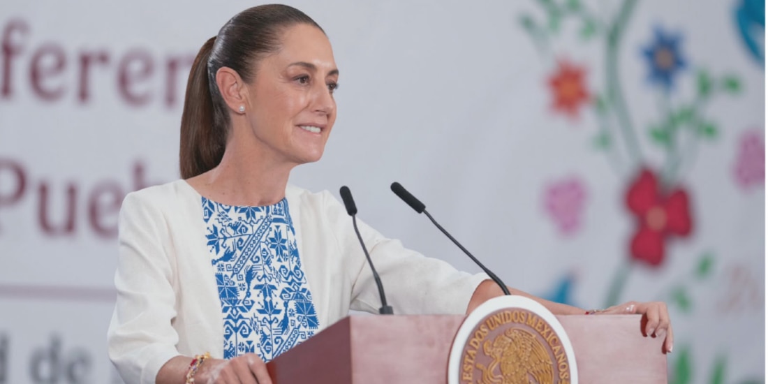 Claudia Sheinbaum en una mañanera.