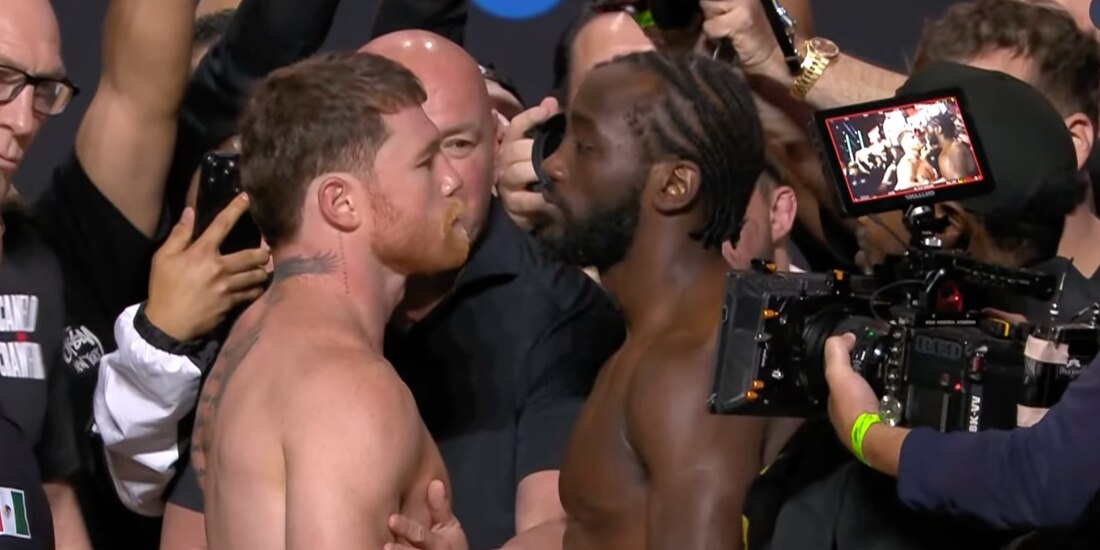 Canelo Álvarez y Terence Crawford tuvieron su último cara a cara antes de su pelea.