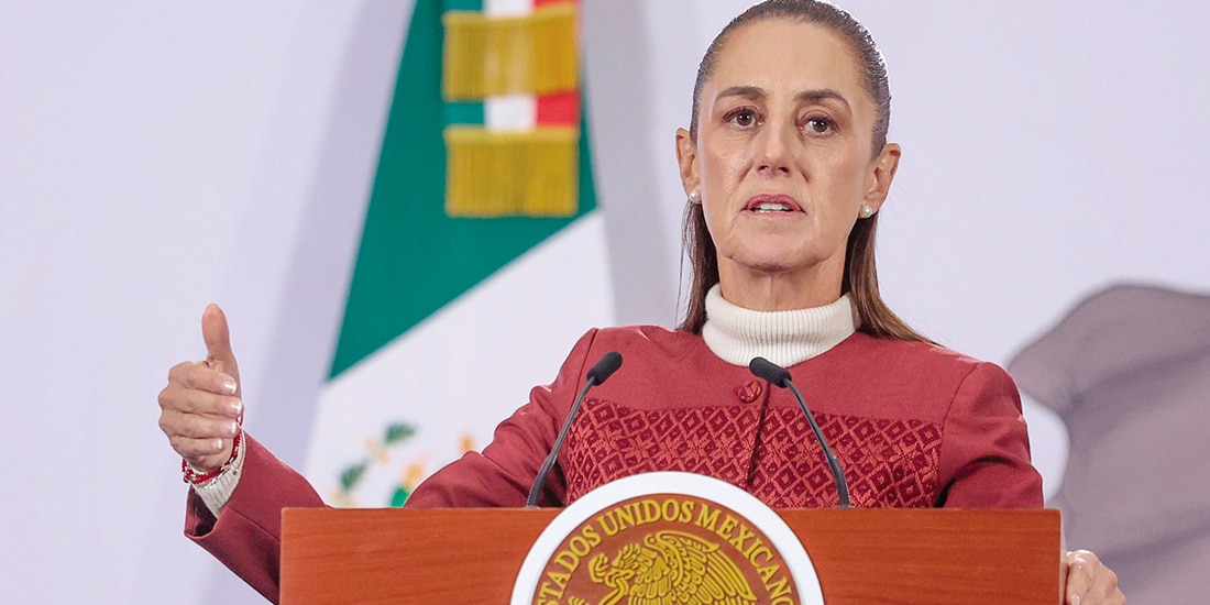 La Presidenta Claudia Sheinbaum, ayer, en conferencia de prensa.
