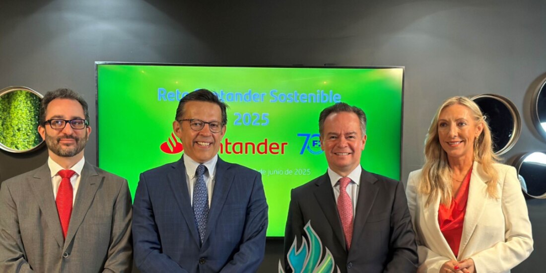 Directivos de Santander y Fira, ayer, durante la presentación de la edición 2025 del proyecto conjunto.