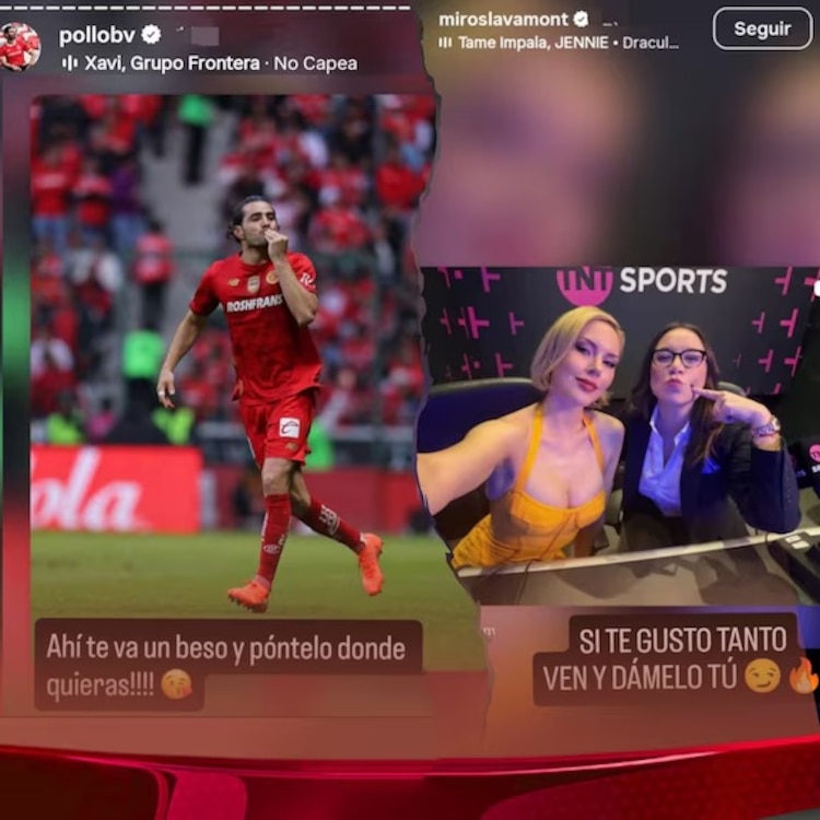 El ‘coqueteo’ de Miroslava Montemayor y Pollo Briseño tras gol de Toluca
