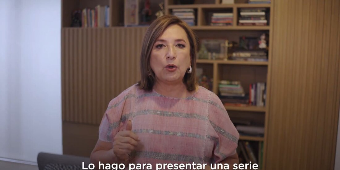 La excandidata presidencial Xóchitl Gálvez en un videomensaje, ayer.