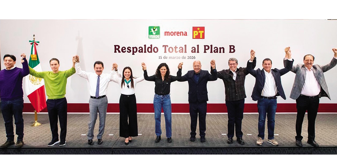 MANUEL VELASCO (PVEM), Ignacio Mier (Morena), Karen Castrejón (PVEM), Luisa Alcalde (Morena), Alberto Anaya (PT), Ricardo Monreal (Morena), Carlos Puente (PVEM) y Reginaldo Sandoval, ayer