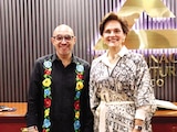 OCTAVIO de la Torre y Violeta Abreu González, en firma de convenio, ayer.