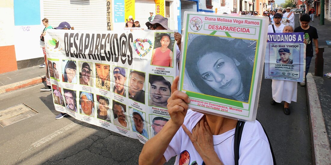 Imagen de una marcha para exigir justicia por desaparición de familiares