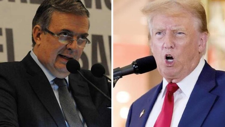 Declaraciones de Trump (der.) fueron atribuidas contra Marcelo Ebrard.