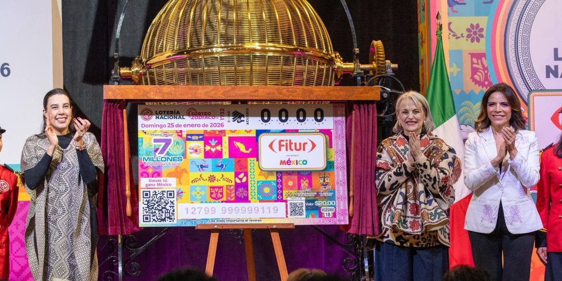 Billete de Lotería celebra la participación de México como País Invitado en la FITUR 2026.