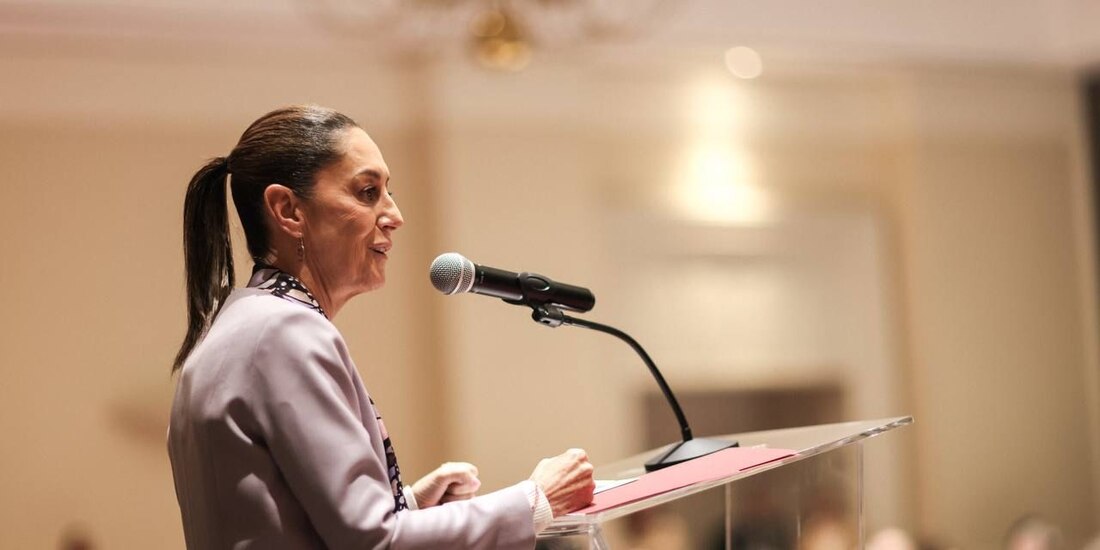 Claudia Sheinbaum destaca los principios de paz y soberanía en la política exterior mexicana.