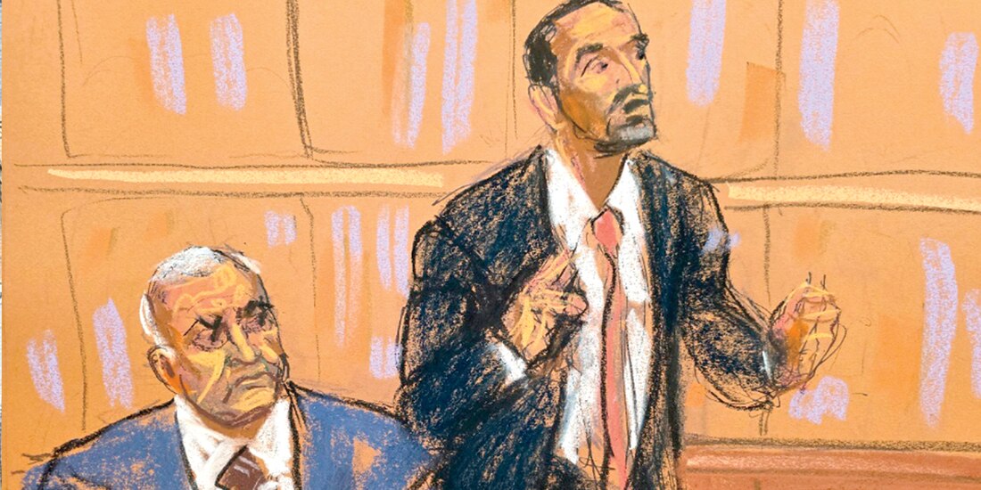 El abogado de García Luna (der.), junto al exsecretario de seguridad, el pasado 16 de octubre en Nueva York, EU.