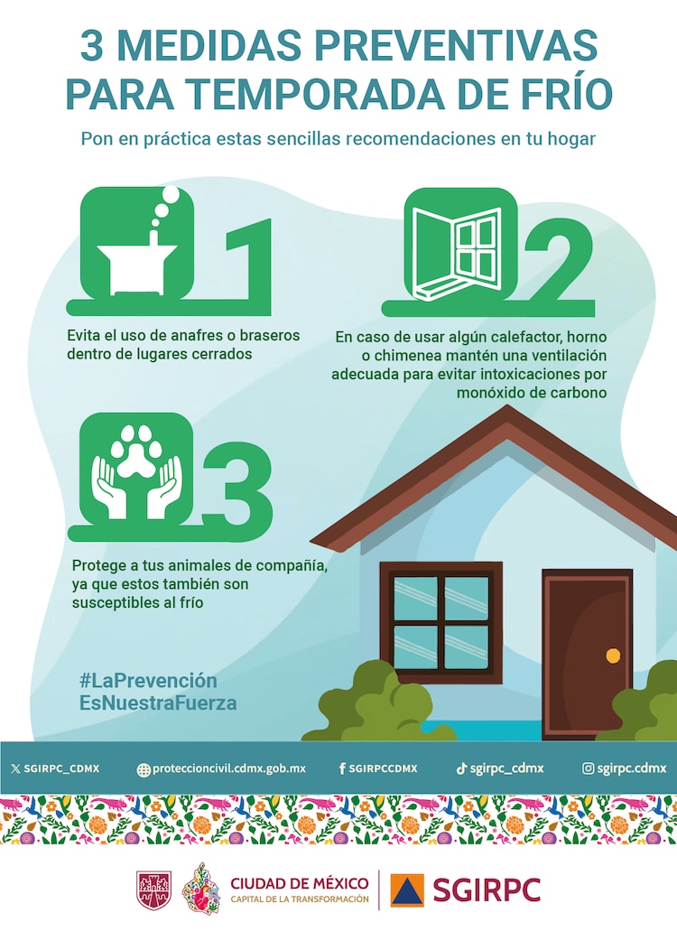 Medidas preventivas para temporada de frío