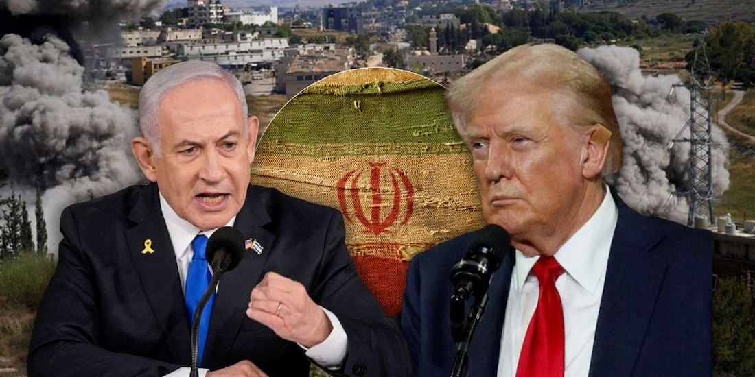 Trump (der.) confía en que aún puede firmarse acuerdo con Irán, pese a ataque israelí contra Hezbolá, aliado del país persa.