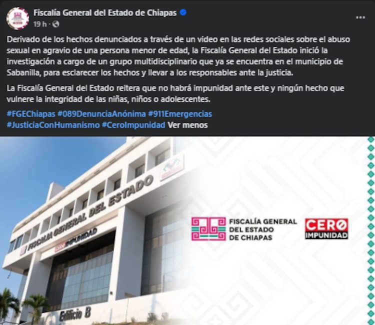 Comunicado de la FGE