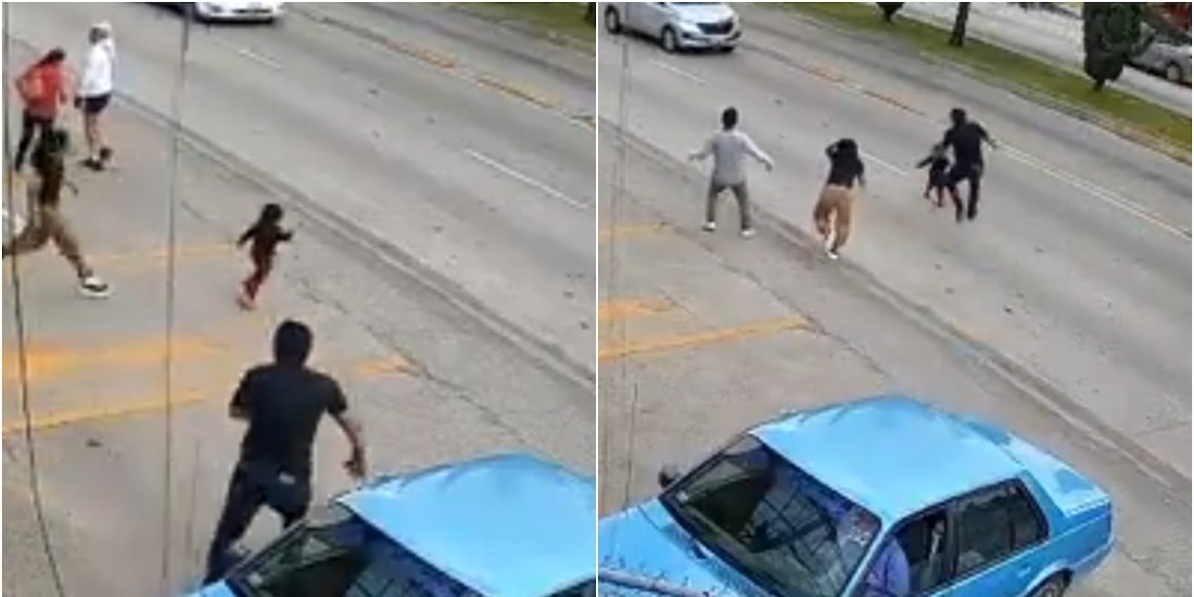 Hombre evita atropello de una menor en Puebla.