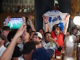 Aficionados de la selección de Inglaterra en un bar de la colonia Juárez, el 17 de junio de 2026.