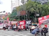 BLOQUEO del magisterio sobre Paseo de la Reforma y avenida Bucareli, ayer