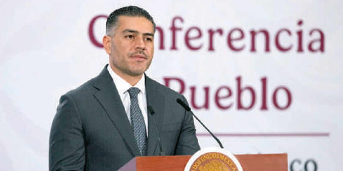 EL TITULAR de la SSPC, Omar García Harfuch, ayer, en conferencia de prensa.