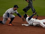 Una acción del Houston Astros vs Atlanta Braves, de la Serie Mundial de la MLB