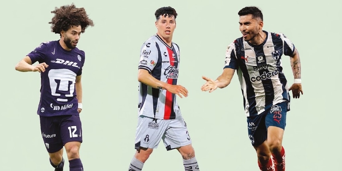 En la imagen, los futbolistas César
Huerta, Jorge Sánchez y Orbelín
Pineda