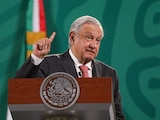 AMLO en conferencia matutina este lunes.