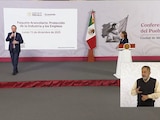 Marcelo Ebrard, este lunes en Palacio Nacional.