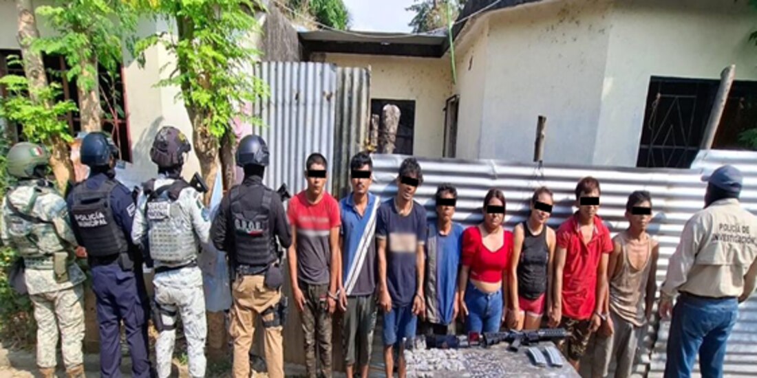 Arresto de presuntos delincuentes en Tabasco.
