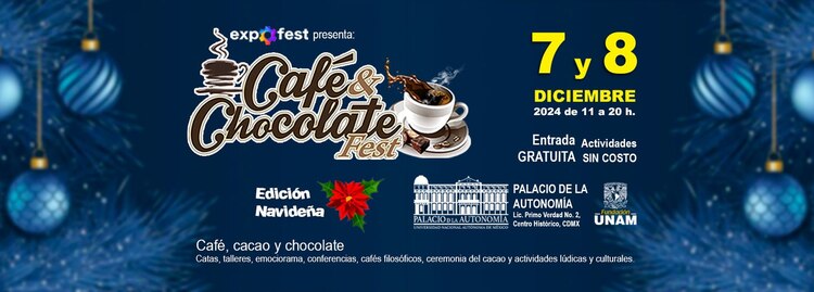 Invitación a Café y Chocolate Fest edición navideña.