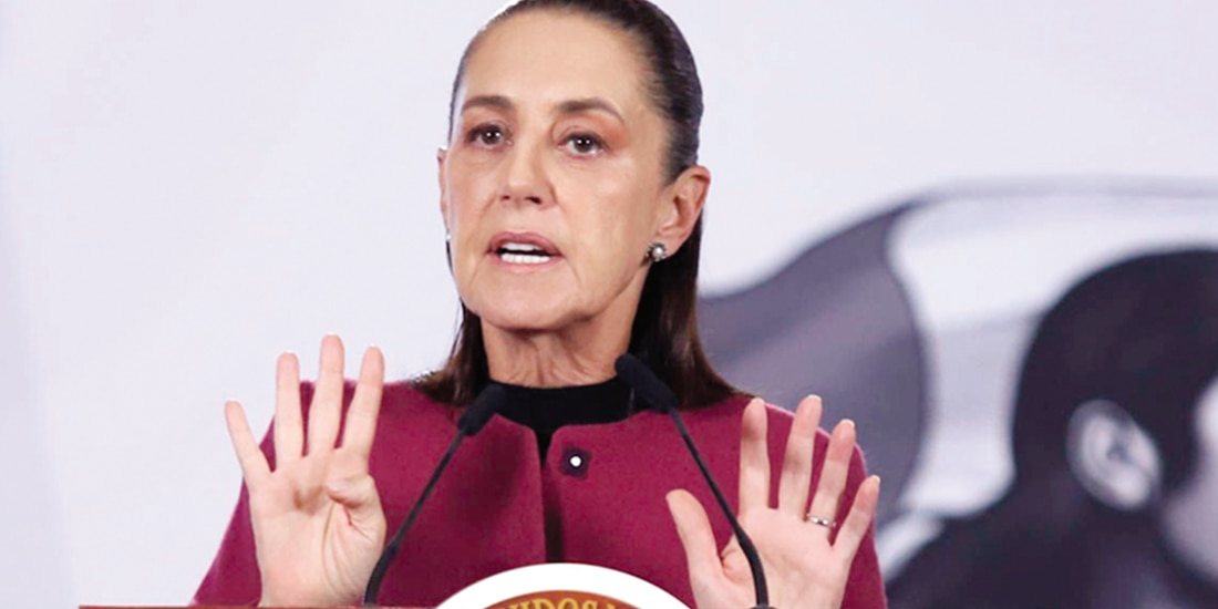 CLAUDIA SHEINBAUM, ayer, en conferencia de prensa en Palacio Nacional.